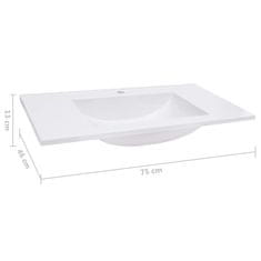 Vidaxl Vgradni umivalnik 750x460x130 mm SMC bel