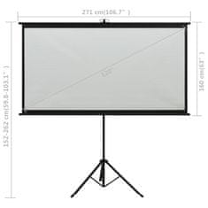 Vidaxl Projekcijsko platno s trinožnim stojalom 120" 16:9