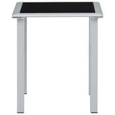 Greatstore 310541 Garden Table Black and Silver 41x41x45 cm Steel and Glass