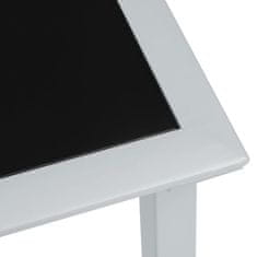 Vidaxl 310541 Garden Table Black and Silver 41x41x45 cm Steel and Glass