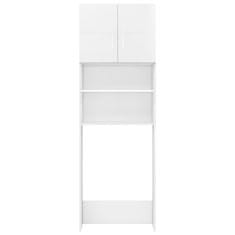 Vidaxl Omara za pralni stroj visok sijaj bela 64x25,5x190 cm