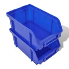 Vidaxl Plastični zabojčki za montažo na zid garaže 30 kosov rdeči in modri