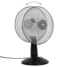 Greatstore Namizni ventilator 3 hitrosti 30 cm 40 W črn