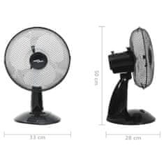 Greatstore Namizni ventilator 3 hitrosti 30 cm 40 W črn