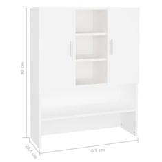 Vidaxl Omara za pralni stroj bela 70,5x25,5x90 cm