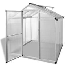 Vidaxl Rastlinjak okrepljeni aluminij 3,46 m2