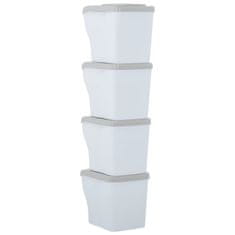 Vidaxl Koši za smeti 4 kosi 80 L beli