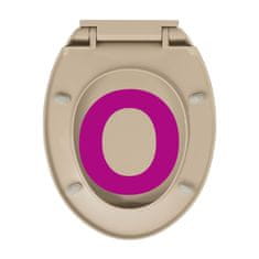 Greatstore WC deska s počasnim zapiranjem bež ovalna