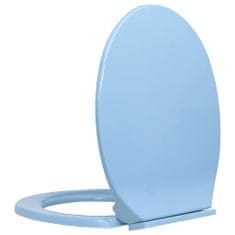 Vidaxl WC deska s počasnim zapiranjem modra ovalna