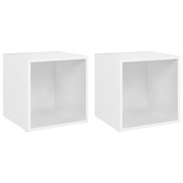 Vidaxl TV omarice 2 kosa bele 37x35x37 cm iverna plošča