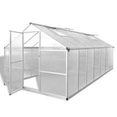 Vidaxl Rastlinjak okrepljeni aluminij 10,53 m2
