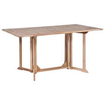 Vidaxl Zložljiva vrtna miza 150x90x75 cm trdna tikovina