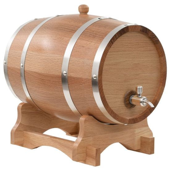 Vidaxl Sod za vino s pipo trdna hrastovina 12 L