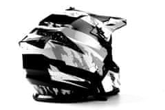 MAXX Čelada MX 633 črna/bela/srebrna M černobílostříbrná reflexní