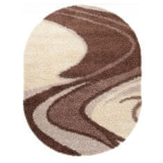Chemex Preproga Rio Shaggy Oval Debela 50 Mm Barvita 3742A Kremna Rjava 60x100 cm