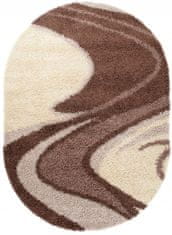 Chemex Preproga Rio Shaggy Oval Debela 50 Mm Barvita 3742A Kremna Rjava 60x100 cm