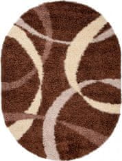Chemex Preproga Rio Shaggy Oval Debela 50 Mm Barvita 7368A Kremna Rjava 60x100 cm