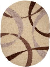 Chemex Preproga Rio Shaggy Oval Debela 50 Mm Barvita 7368A Kremna Rjava 60x100 cm