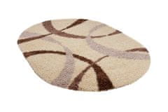 Chemex Preproga Rio Shaggy Oval Debela 50 Mm Barvita 7368A Kremna Rjava 60x100 cm