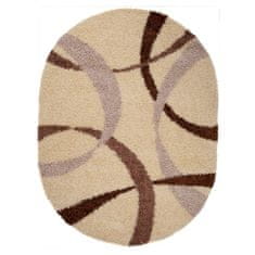 Chemex Preproga Rio Shaggy Oval Debela 50 Mm Barvita 7368A Kremna Rjava 60x100 cm