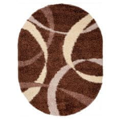 Chemex Preproga Rio Shaggy Oval Debela 50 Mm Barvita 7368A Kremna Rjava 60x100 cm