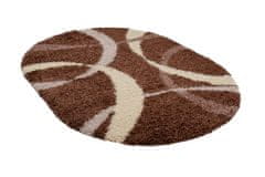 Chemex Preproga Rio Shaggy Oval Debela 50 Mm Barvita 7368A Kremna Rjava 60x100 cm