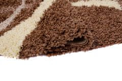 Chemex Preproga Rio Shaggy Oval Debela 50 Mm Barvita 7368A Kremna Rjava 60x100 cm