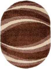 Chemex Preproga Rio Shaggy Oval Debela 50 Mm Barvita 9177A Kremna Rjava 60x100 cm