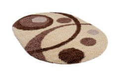 Chemex Preproga Rio Shaggy Oval Debela 50 Mm Barvita 9197B Kremna Rjava 60x100 cm