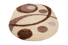 Chemex Preproga Rio Shaggy Oval Debela 50 Mm Barvita 9197B Kremna Rjava 60x100 cm
