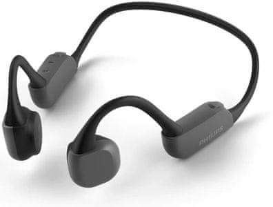 sodobne brezžične slušalke Philips TAA6606, tehnologija Bluetooth, mikrofoni za prostoročno telefoniranje, udobne za nošenje, življenjska doba baterije Li-Pol 9 h, odporne na vodo in znoj, odličen zvok, dinamični pretvorniki, plošča z gumbi