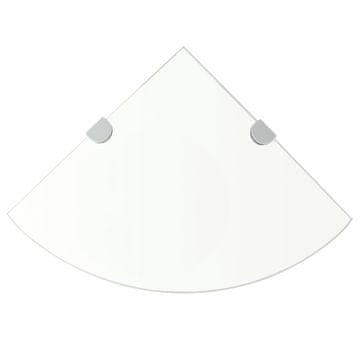Vidaxl vidaXL Kotna polica s kromiranimi nosilci, steklo, 35x35 cm