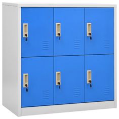 Vidaxl Omara s ključavnico 5 kosov siva in modra 90x45x92,5 cm jeklo