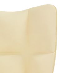 shumee Gugalni stol s stolčkom kremno bel žamet