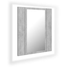 shumee LED kopalniška omarica z ogledalom betonsko siva 40x12x45 cm