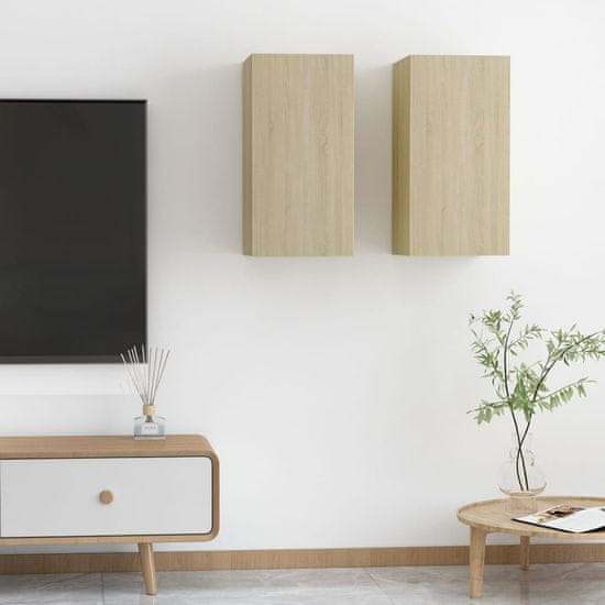 Vidaxl TV omarica 2 kosa sonoma hrast 30,5x30x60 cm iverna plošča