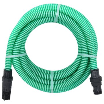 Vidaxl Sesalna cev s PVC priključki zelena 1 10 m PVC