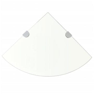 Vidaxl vidaXL Kotna polica s kromiranimi nosilci, steklo, 25 x 25 cm