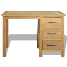 Vidaxl Miza s 3 predali 106x40x75 cm trdna hrastovina
