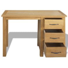 Vidaxl Miza s 3 predali 106x40x75 cm trdna hrastovina