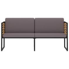 Vidaxl Vrtna klop z blazinami 136 cm trden akacijev les temno siva