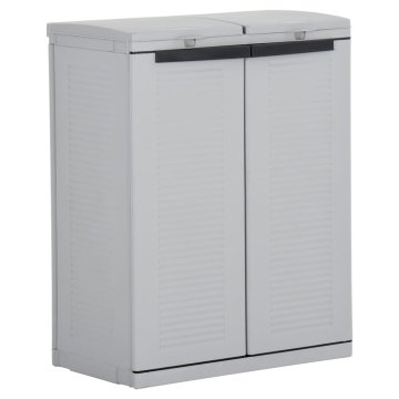 Vidaxl Koš za smeti Eco omarica 68x39x89 cm siv in črn