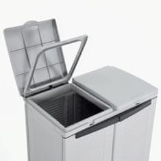 Vidaxl Koš za smeti Eco omarica 68x39x89 cm siv in črn