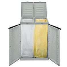 Vidaxl Koš za smeti Eco omarica 68x39x89 cm siv in črn