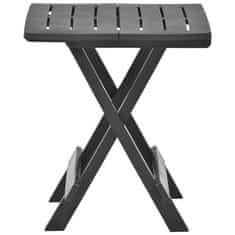Vidaxl Zložljiva vrtna miza antracitna 45x43x50 cm plastika