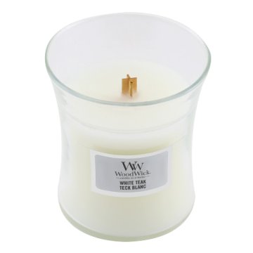 Woodwick Ovalna vaza za sveče , Beli tikovina, 85 g