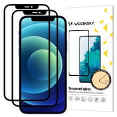 slomart wozinsky set 2x supermočno kaljeno steklo za celoten zaslon z okvirjem za iphone 12 pro / iphone 12 black