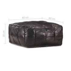 Vidaxl Tabure črn 60x60x30 cm pravo kozje usnje