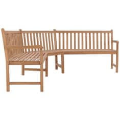Vidaxl Vrtna kotna klop 202x202x90 cm trdna tikovina