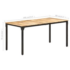 Vidaxl Jedilna miza 160x80x76 cm robusten mangov les